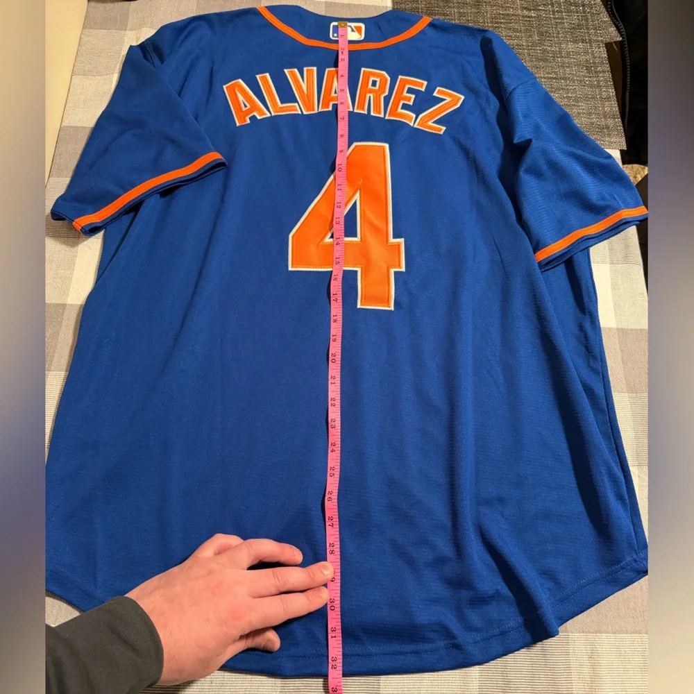 Francisco Alvarez New York Mets Blue Alternate Novelty Jersey Size XL - Picture 8 of 8